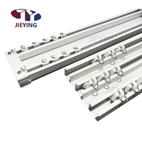 Rail de rideau plat triple canal blanc Jiejing, compatible avec les rails de rideau industriels sur mesure