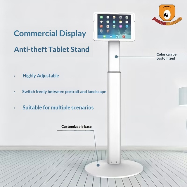 Cross-border Foreign Trade Tablet Floor Stand Commercial Anti-theft Display Adjustable Height Retractable iPad Computer Stand