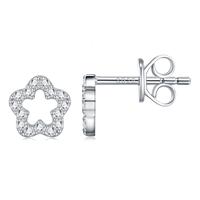 925 Sterling Silber Micro Pave Moissanit Ohrstecker Stern Blume Herz Mehrfach-Form Ohrringe für Damen