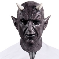 Réaliste Démon Cosplay Halloween Diablo Masque Effrayant Devils Belial Latex Casque Masque avec Gant Plein Visage Fantôme Forme pour la Fête