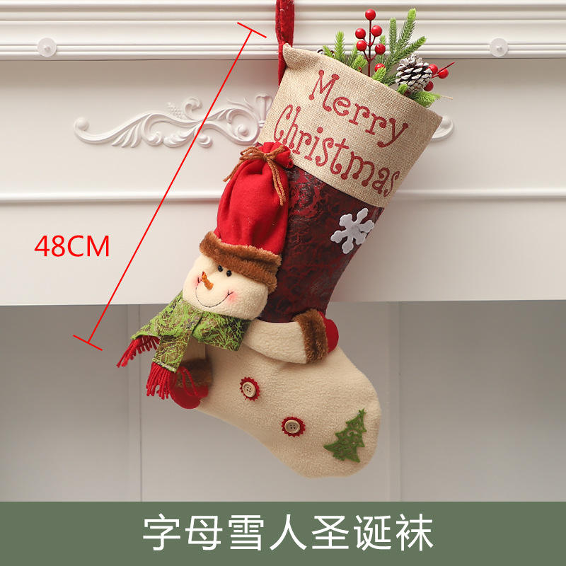 Beige Old Man Christmas stockings