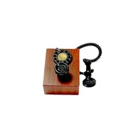 Téléphone rotatif miniature vintage à l'échelle 1:12, accessoire pour maison de poupée, décoration rétro en plastique, pour collectionneurs et enfants