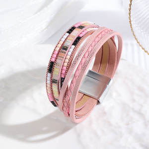 Bohemia Anti Tarnished 316L Stainless Steel Fashion Men’s Gold <b>Bracelet</b> & Bangle <b>Leather</b> Magnetic Wrap <b>Bracelet</b> For Men <b>Women</b> - Product Image 6