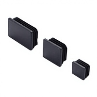 Embout coulissant carré en plastique noir pour tubes carrés, bouchons en polyéthylène pour tubes carrés, embouts de finition pour tubes de meubles, embouts pour pieds de chaise