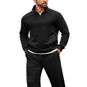 COOFANDY Heren Vintage Stijl 2-delige Luipaardprint 100% Nylon Trainingspak Set met Kwart-Rits Pullover en Wijde Pijpen Joggingbroek - Product Image 1