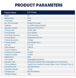 原装品牌A4 L805 DTF喷墨打印机Dtf打印机t恤印刷机自动直接转印机 - Product Image 6