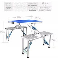 Ensemble table et chaises pliantes portables en alliage d'aluminium, 4 pièces, mobilier d'extérieur pour camping, pique-niques, stand de rue, repas