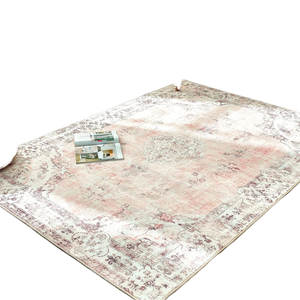Hot Sale <strong>PANDA</strong> FCW 100 Vintage Faux Wool Low Pile Light-Pink Indoor Floral Printed Boho <strong>Rug</strong> 5x7 Machine Made Non-Slip Washable - Product Image 1