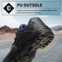 Chaussures de sécurité industrielles pour hommes JIANKUN en cuir, anti-écrasement, anti-perforation, imperméables, isolantes/antistatiques, avec embout en acier