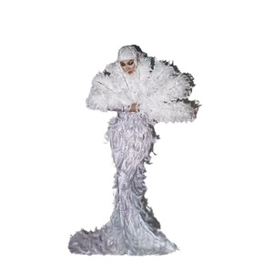 Elegante <span class=keywords><strong>ver</strong></span> a través de <span class=keywords><strong>plumas</strong></span> de diamantes de imitación boda fiesta vestidos de baile señoras cumpleaños desfile vestido mujer sirena vestido de noche - Product Image 5