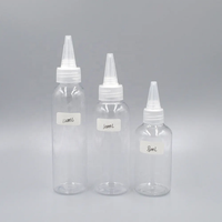 Haute Qualité Transparent PET Cheveux Huile Squeeze Bouche Pointue Bouteille 50ml 100ml 150ml 250ml 500ml Tailles pour Shampooing Blush Perruques