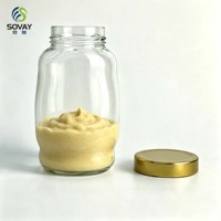 Lot de 600 ml – Bocal en verre spécial à large ouverture, transparent, fileté, pour la mise en conserve, la fermentation et la conservation des aliments