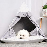Tente tipi de luxe portable pour animaux de compagnie, chiens et chiots, chats, avec coussin épais