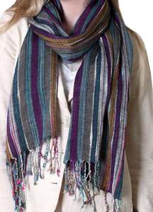 ผ้าพันคอถักทำด้วยมือจากศิลปะการออกแบบสิ่งทอลายทแยงยาวที่เป็นเอกลักษณ์และมีสไตล์สำหรับฤดูใบไม้ผลิปรับแต่งโลโก้ได้โดยตรงจากอินเดีย - Product Image 5