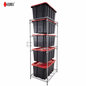 NSF 4-stufiges Chrom-Hochleistungs-verstellbares Regals ystem Garage Household Storage Wire Bin <span class=keywords><strong>Rack</strong></span>