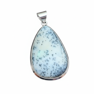 Pendentif femme Dentrite naturelle opale pierre précieuse véritable pierre de naissance noël mariage bijoux faits à la main pendentif en argent Sterling 925 - Product Image 1