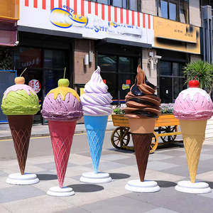 2025 oggetti di scena per caramelle di vendita calda scultura cono gelato gigante grandi statue di ghiaccioli che si sciolgono - Product Image 6