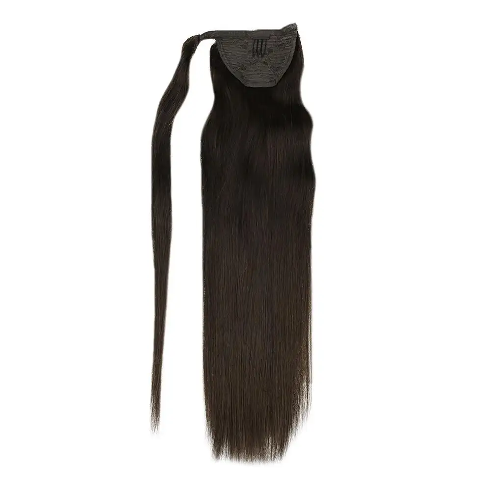 Voorraad Salon Qualitydouble Getrokken Vrigin Remy Human Een Stuk Paardenstaart Hair Extensions