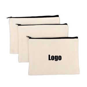 Student School <b>Canvas</b> Zipper Storage Bags DIY Blank Craft Cosmetic Cotton Pouches Custom Household Watch Pencil Bag - Product Image 1