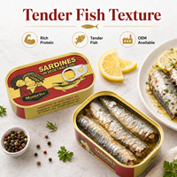 Sardines en conserve 125g à faible teneur en sel et en sucre, en sauce tomate ou huile végétale, pour le marché africain / Sardines Titus en conserve