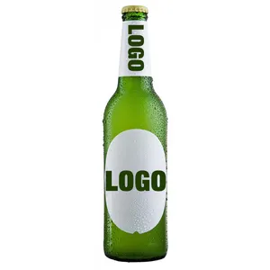 Bouteille en verre de bière de couleur personnalisée de 334ml, bouteilles de bière avec capuchon
