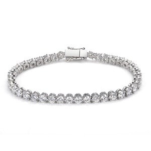 Joyería Messi, Brazalete de Tenis Personalizable de 17 cm, Oro de 14k/18k, Diamantes Cultivados en Laboratorio de 2-4 mm - Product Image 1