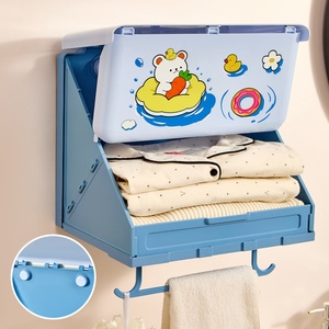 Large Capacity Cartoon Bathroom Hanging Picture <b>Folding</b> <b>Storage</b> <b>Box</b> Bathroom <b>Storage</b> Rack Cabinet Household - Product Image 1
