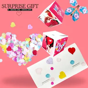 ขายร้อน DIY วันเกิดคริสต์มาสของขวัญวาเลนไทน์นวนิยาย Creative Surprise Bounce ซองจดหมายของขวัญกล่อง