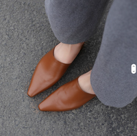 Sandales plates en cuir véritable de haute qualité pour femmes, style mules décontractées, printemps-été, couleur blanche