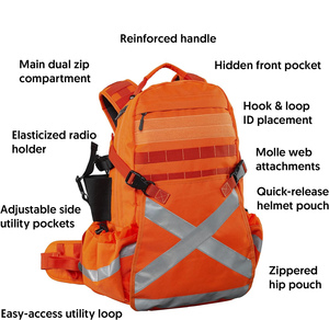 Mochila de Seguridad Reflectante de Alta Visibilidad, Impermeable, de Poliéster, con Cierre de Cremallera, para Trabajo, Caza, Motociclismo, Color Naranja, Unisex - Product Image 5