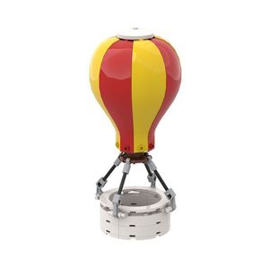 IQFUN MOC Ballon à air chaud rayé rouge et jaune, blocs de construction en plastique ABS, modèle éducatif, <span class=keywords><strong>jouet</strong></span>, briques d'assemblage DIY, construction - Product Image 5