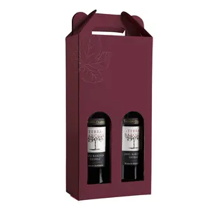 Premium 2 stück wein verpackung box karton well papier geschenk box mit griff