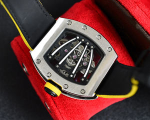 Montre mécanique de luxe automatique à tourbillon pour homme et femme, boîtier en acier inoxydable, forme moissanite, bracelet en cuir, aiguille - Product Image 6