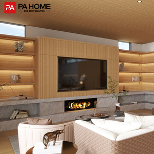 Meuble TV <span class=keywords><strong>de</strong></span> style minimaliste PA, armoire <span class=keywords><strong>de</strong></span> télévision personnalisée avec foyer, meuble <span class=keywords><strong>de</strong></span> salon en bois massif - Product Image 1