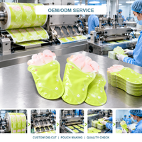 Sachets cosmétiques découpés sur mesure pour soins de la peau, ensemble d'emballages en forme de pochette pour masques faciaux et masques pour les pieds, fournisseur en gros
