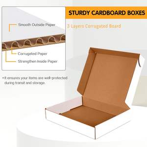 <span class=keywords><strong>Cajas</strong></span> de envío de papel corrugado plegables reciclables exteriores blancas personalizadas con revestimiento UV y barnizado - Product Image 3