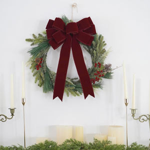 Arc en toile de jute de Noël en PVC pour ferme rustique rouge noir Buffalo Plaid paillettes arc pour fournitures d'artisanat de Noël - Product Image 4