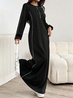 Robes de soirée décontractées élégantes pour femmes, personnalisées, tendance, en dentelle, crêpe, couleur bonbon, printemps, automne, hiver, manches longues, tunique ample