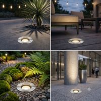 Luminaire encastré au sol en acier inoxydable pour jardin, patio, allée, éclairage paysager