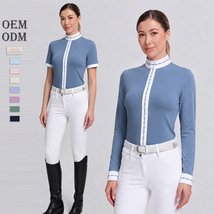 เสื้อเลเซอร์สำหรับขี่ม้าแบบ Color Block สำหรับการแข่งขันขี่ม้า  รับผลิตแบบ OEM ODM พร้อมสกรีนโลโก้ เสื้อผ้าฝึกขี่ม้า - Product Image 4