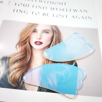 Planche de massage Gua Sha concave HZ en opalite rose, outil de massage en pierre de jade