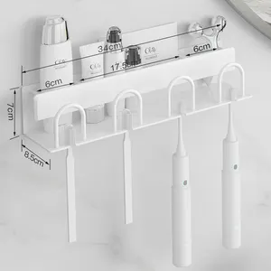 Portaspazzolino da bagno semplice di vendita caldo portabicchieri per spazzolino da denti in alluminio per famiglie a parete