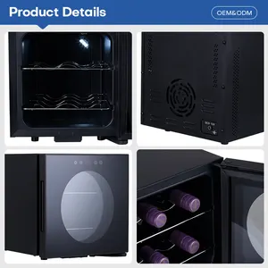 Luxe 4 bouteilles 2 couches stockage armoire de refroidissement réfrigérateurs à vin avec affichage des commandes numériques