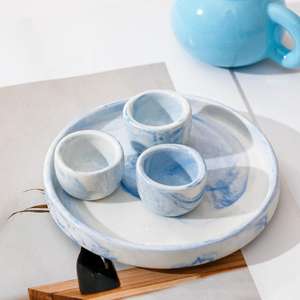 ชุดน้ำชาเซรามิกขนาดเล็กแบบพกพา ดีไซน์ตะวันออกกลาง สำหรับเล่นเล่นบนปลายนิ้ว พร้อมอุปกรณ์เสริมแกะสลักสำหรับชงชาแบบกังฟู - Product Image 6