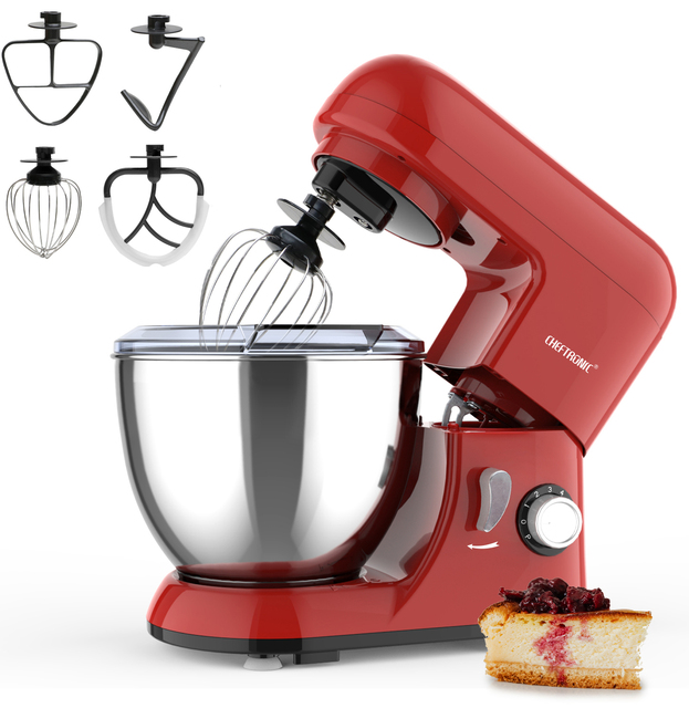 Robot Cuisine Planetary Mixer 6-Speed Electric Food Stand Flour Mixer with Tilt-Head Design and Durable Plastic Housing
