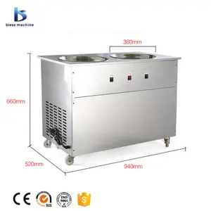 Elegant Appearance Thai Fried Ice Cream Machine to Scroll Ice Cream Rolls With Temperature Control System