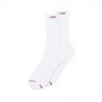 Chaussettes blanches pour hommes en coton éponge, antibactériennes, respirantes, co-marquées, décontractées, athlétiques, chaussettes de sport ODM