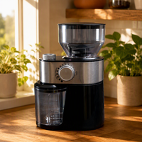 Moulin à café électrique automatique avec réglages de mouture ajustables, grande capacité de broyeur pour usage domestique, idéal pour expresso, café filtre et cafetière à piston.