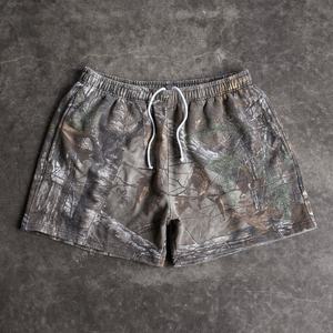 Pantalones Cortos de Algodón Grueso con Cordón Ajustable, Estilo Urbano, Holgados, Vintage, Lavado, Camuflaje, Cargo para Hombre - Product Image 4