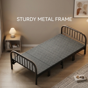 Letto Pieghevole Portatile in Metallo, Letto Singolo Robusto per Ospiti, Ideale per Piccoli Spazi, Lettino <span class=keywords><strong>Salvaspazio</strong></span> Pieghevole - Product Image 4